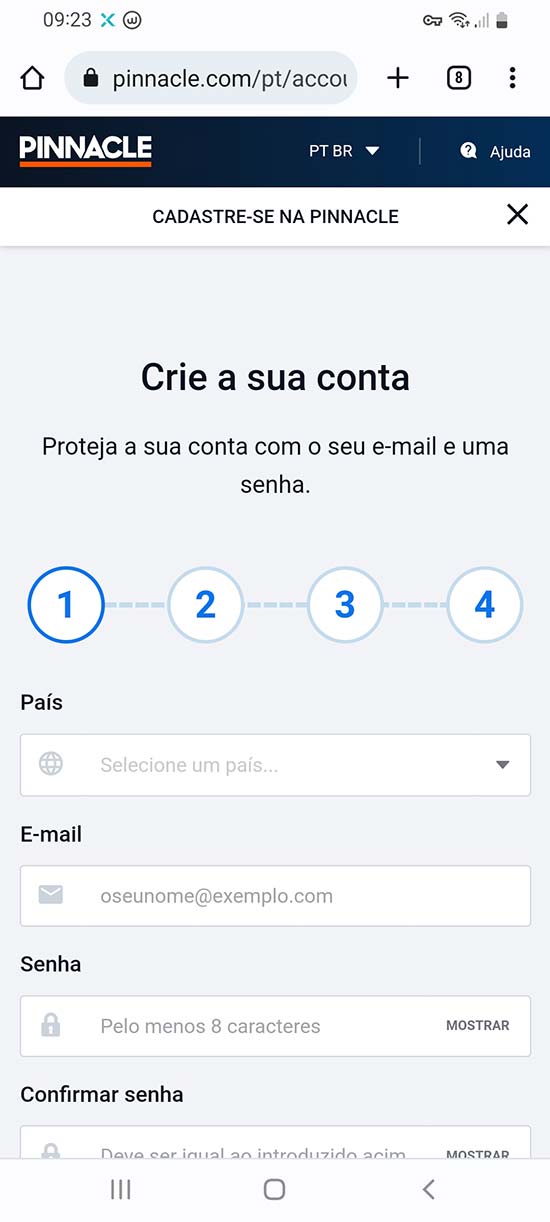 Como subscrever a versão móvel do Pináculo no Brasil Passo 2