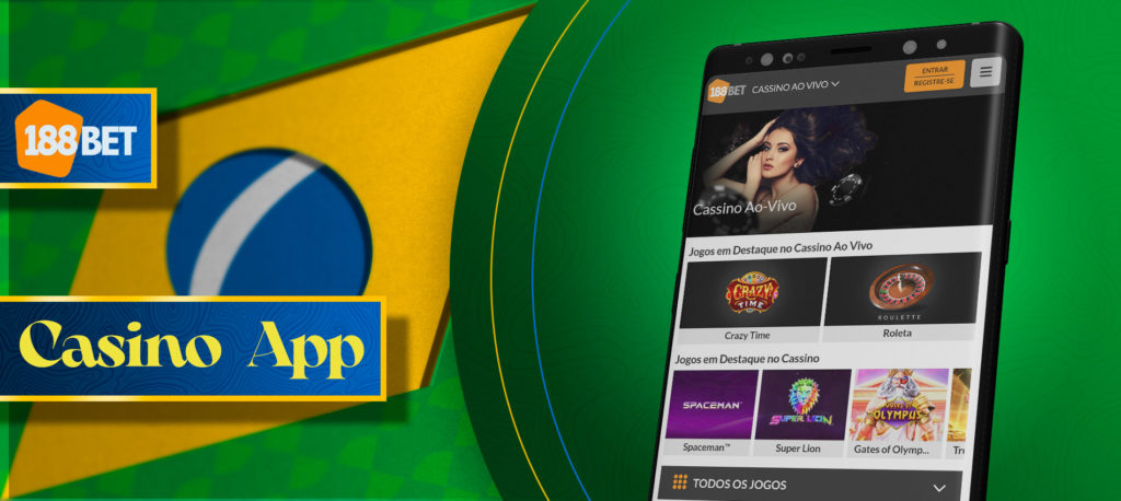 Todos os jogos de casino, slots e cartas em uma aplicação móvel 188bet no Brasil