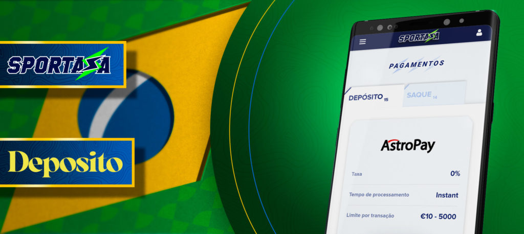 Todas as formas de fazer um depósito no aplicativo móvel Sportaza no Brasil