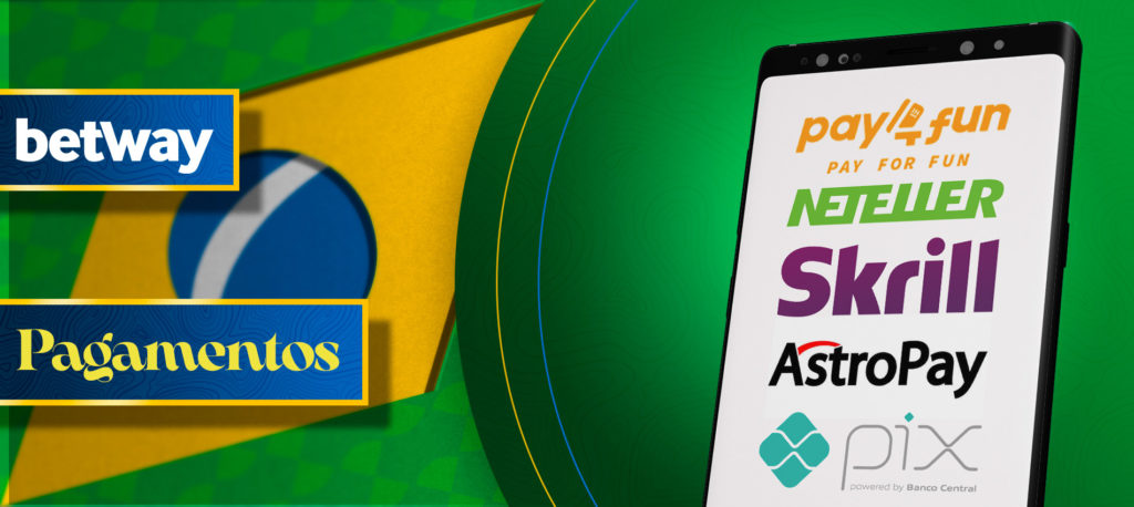 Todos os métodos de pagamento na aplicação móvel Betway no Brasil