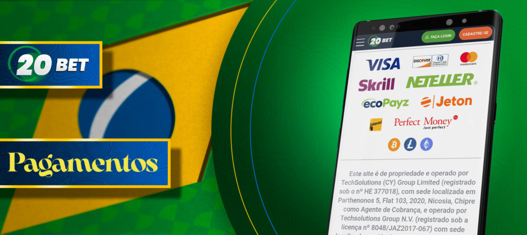 Uma forma rápida e fácil de fazer um depósito da aplicação móvel 20bet Brazil para andróide.