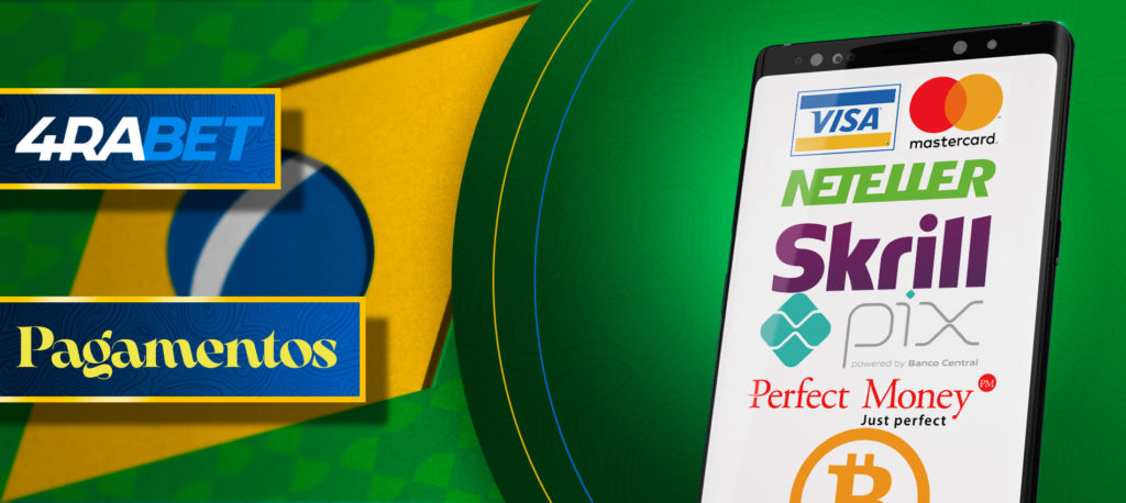 Todos os métodos de pagamento na aplicação móvel 4rabet no Brasil