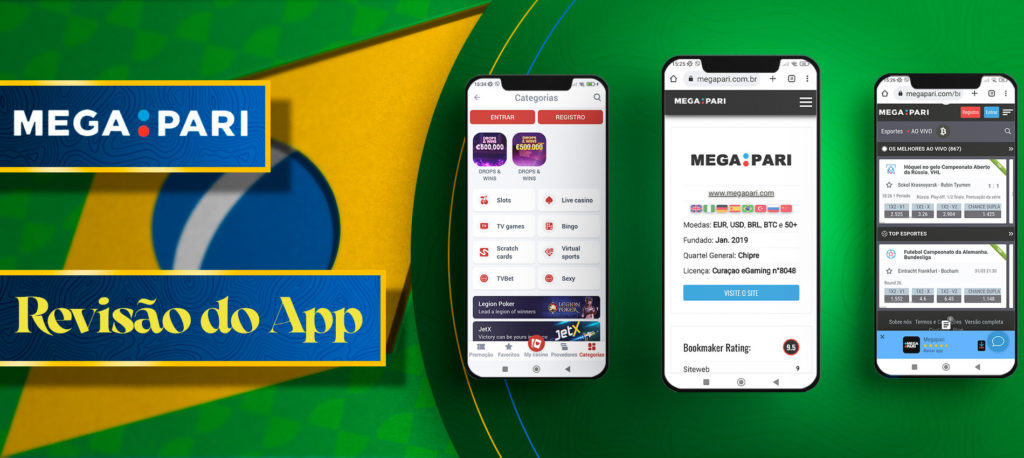 A aplicação móvel favorita do agente de apostas Megapari