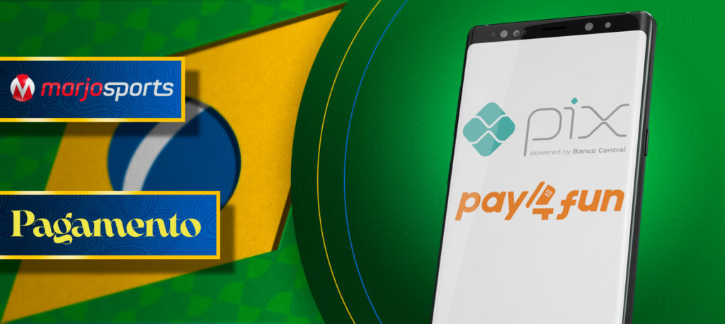 Todos os métodos de pagamento na aplicação móvel Marjosports no Brasil
