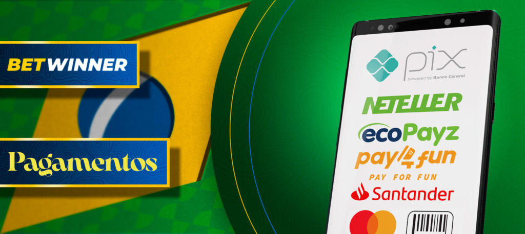 Todos os métodos de pagamento na aplicação móvel Betwinner no Brasil