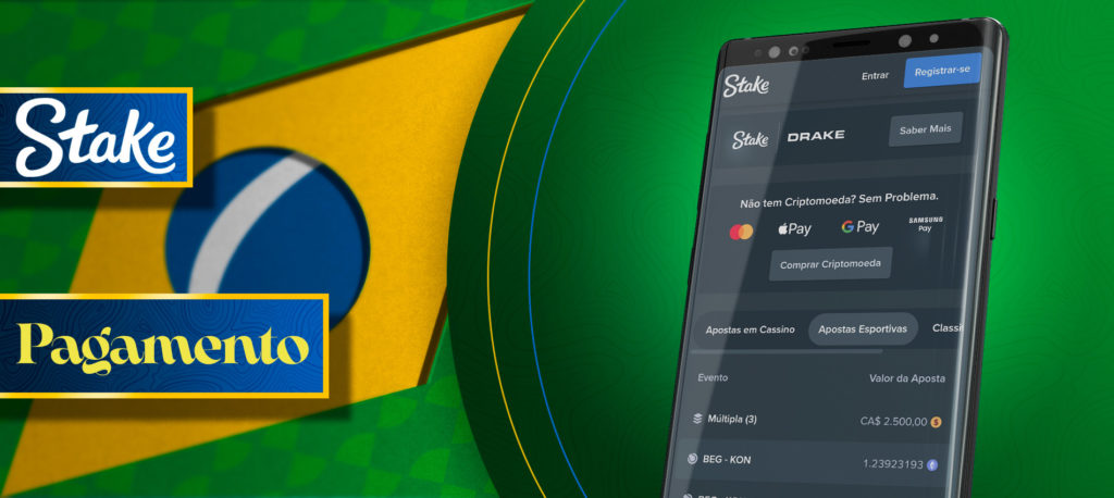 Todos os métodos de pagamento na aplicação móvel Stake no Brasil