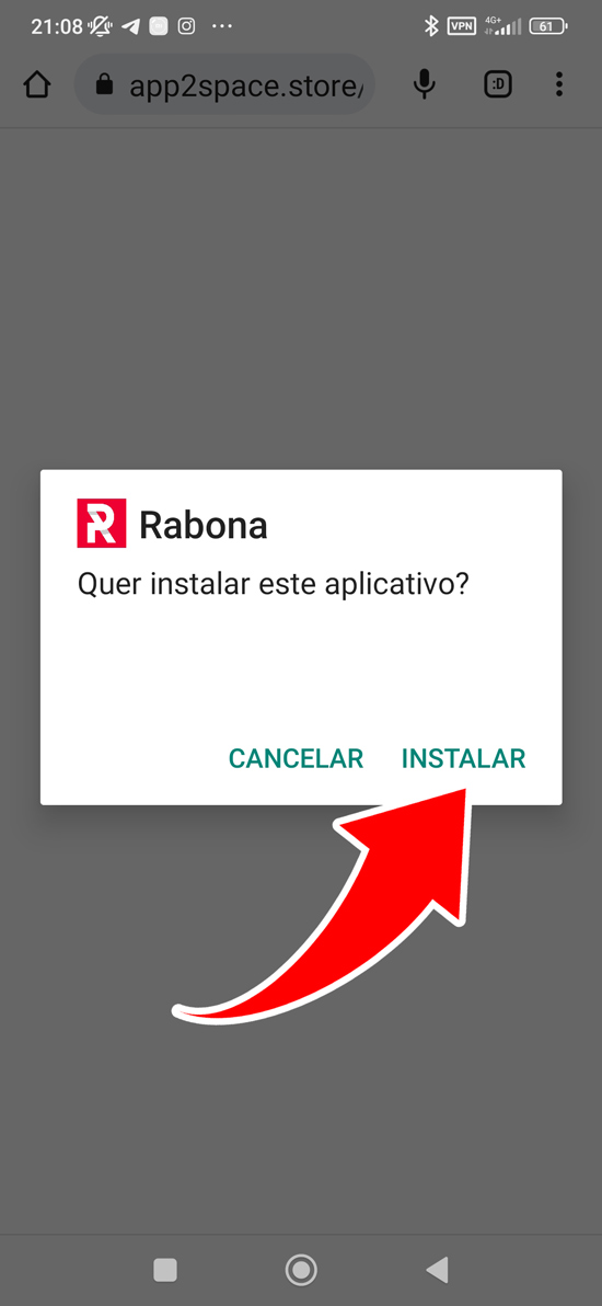 Passo 3 para baixar o aplicativo Rabona Brasil