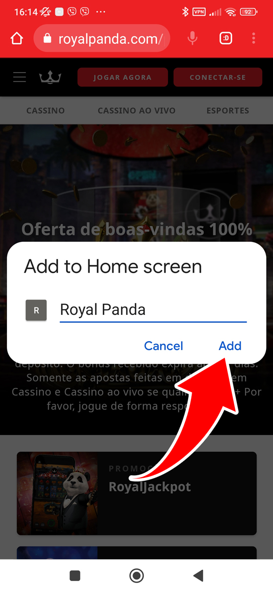 Passo 4 para baixar o aplicativo Royal Panda Brasil