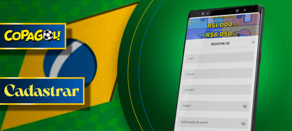 Registo prático e rápido Copagolbet Brasil