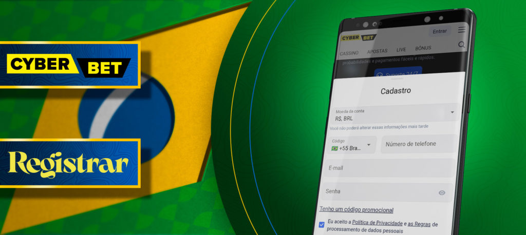 Registo prático e rápido Cyber bet Brasil