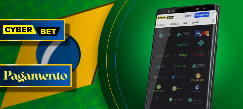 Todos os métodos de pagamento na aplicação móvel Cyber bet no Brasil