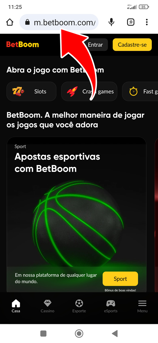 Passo 1 para baixar o aplicativo BetBoom Brasil