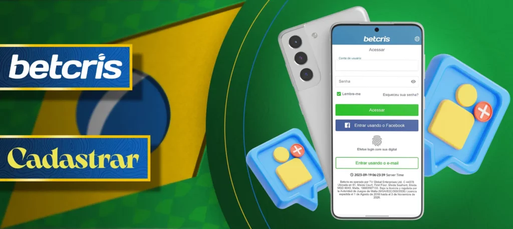 Como se registar na aplicação Betcris no Brasil 