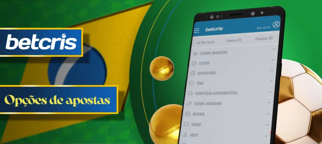 Apostar em desportos na aplicação Betcris no Brasil  