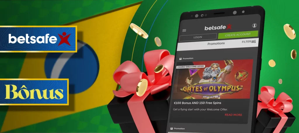 Bónus na aplicação móvel Betsafe no Brasil