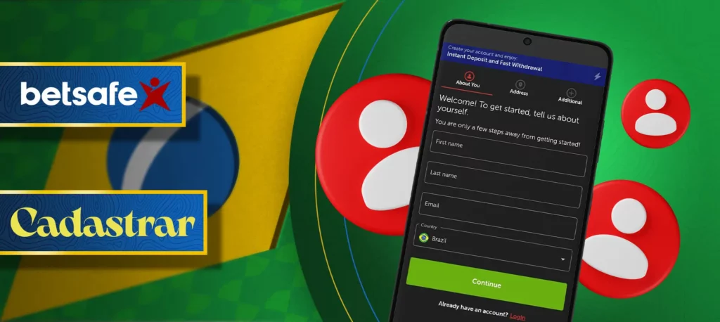Registo na aplicação móvel Betsafe no Brasil