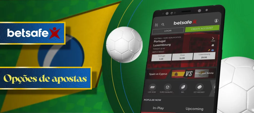 Apostar em desportos na aplicação Betsafe no Brasil