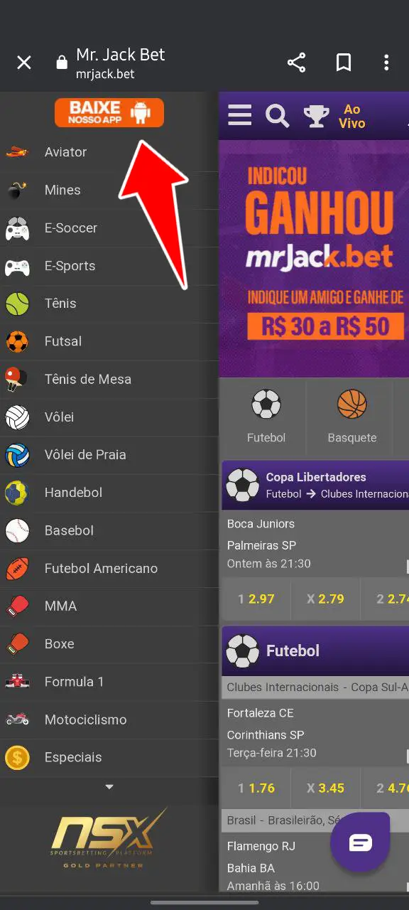 Como instalar o aplicativo móvel do Mr. Jack no Brasil no Android passo 1