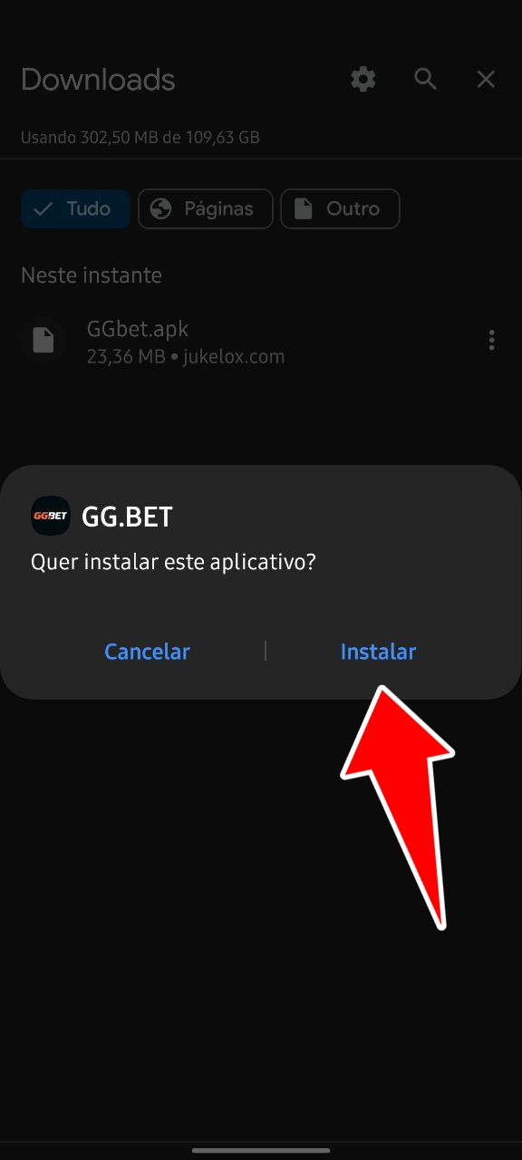 Como instalar o aplicativo móvel GGbet no Brasil no Android passo 4