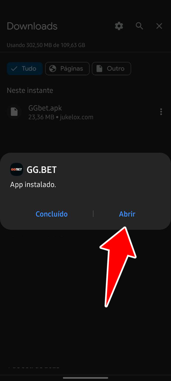 Como instalar o aplicativo móvel GGbet no Brasil no Android passo 5